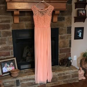 David’s Bridal Peach Bellini Bridemaid’s Dress